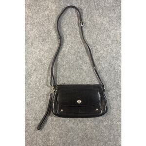 Brighton Purse Medium Black Faux Snack Skin Medium Shoulder Purse Clutch